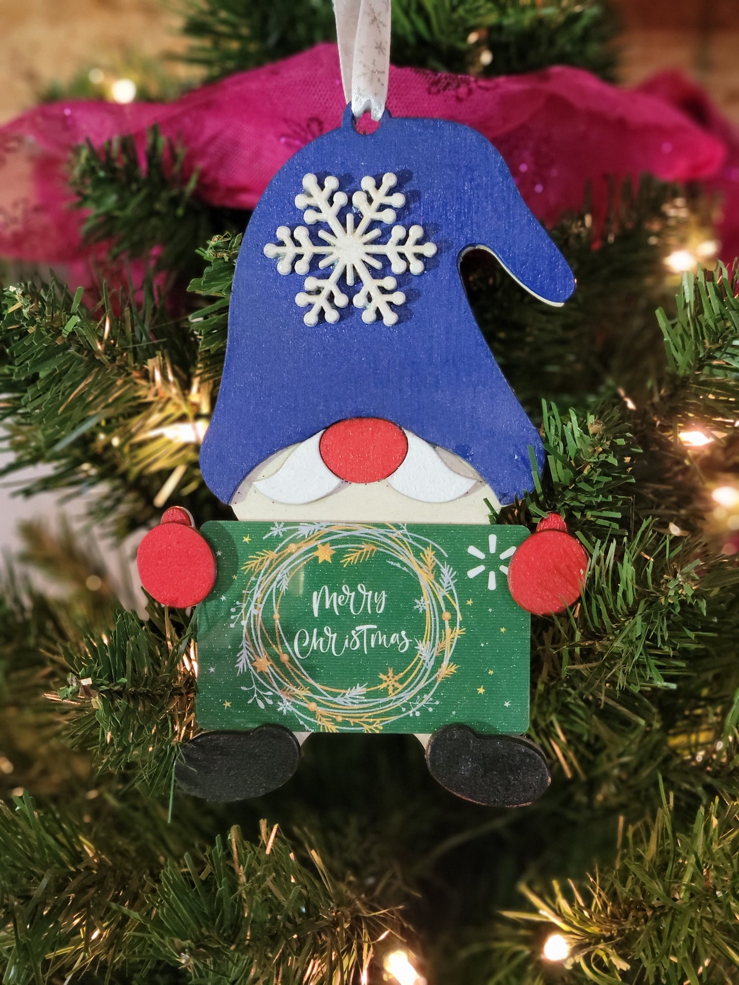 Gift card tree ornaments