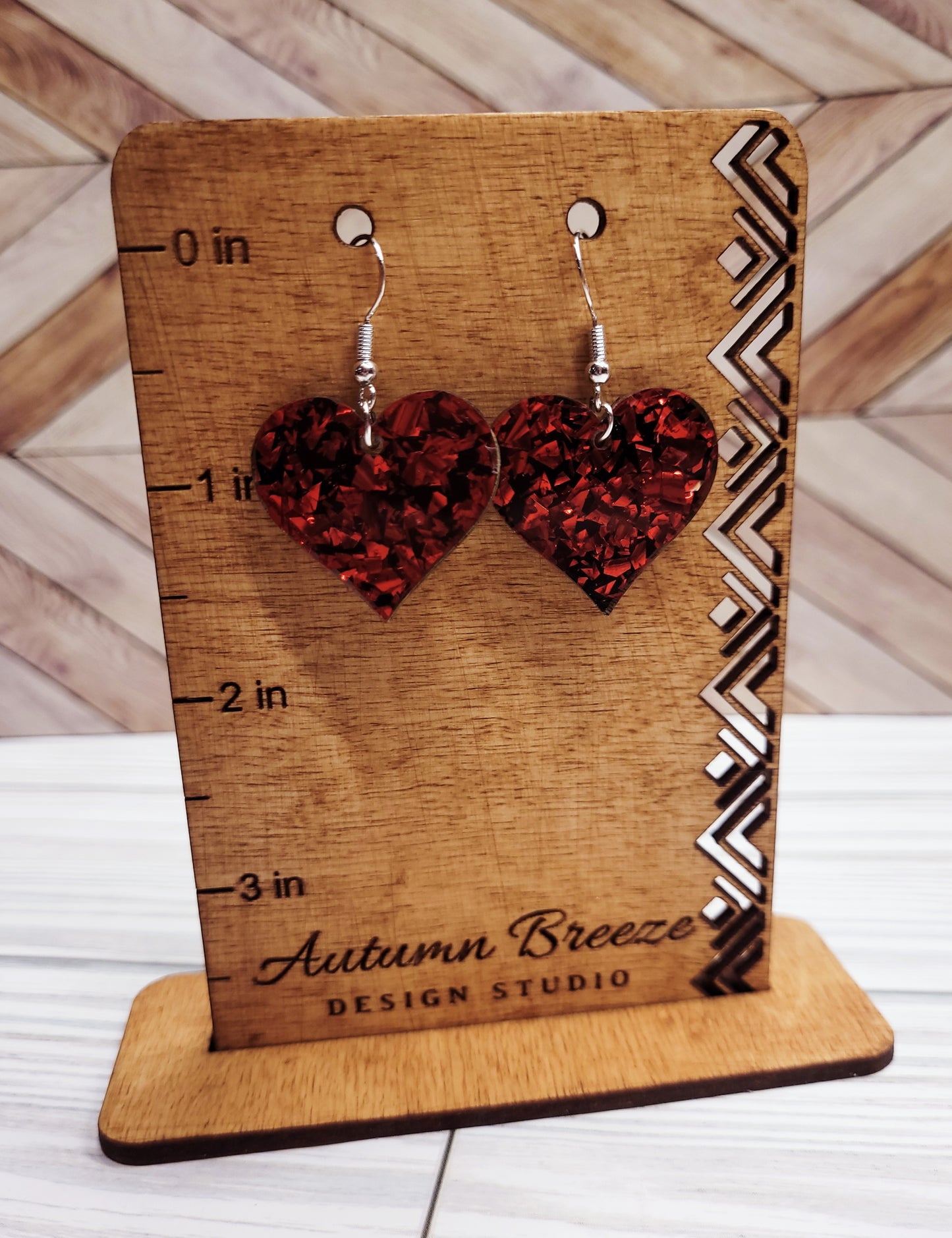 Three different Heart Acrylic earrings