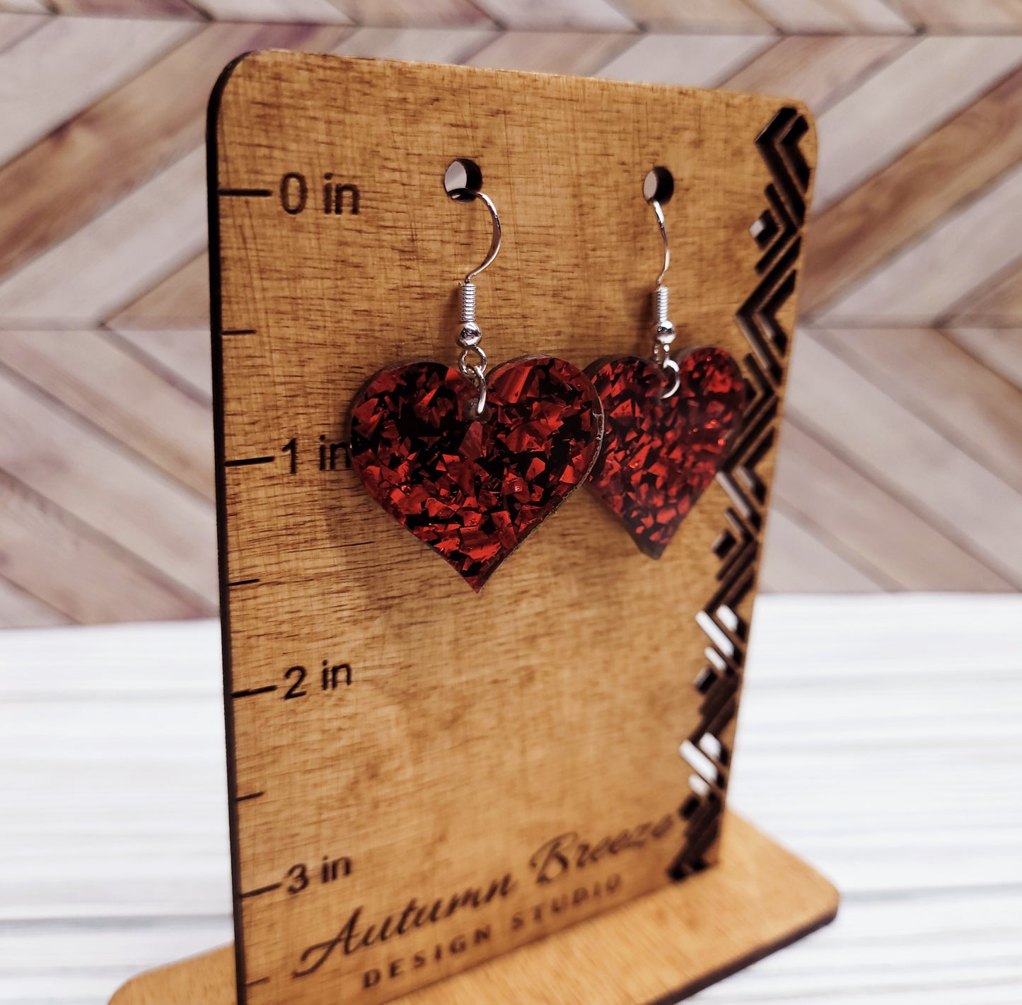 Three different Heart Acrylic earrings