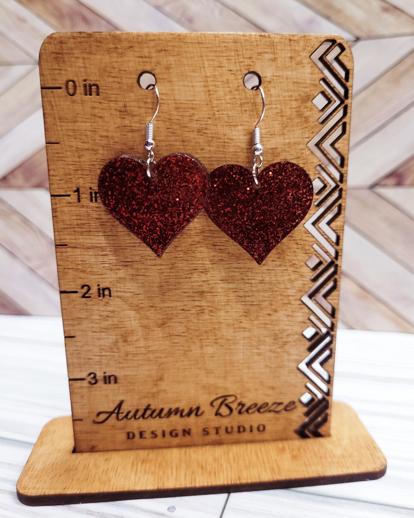 Three different Heart Acrylic earrings