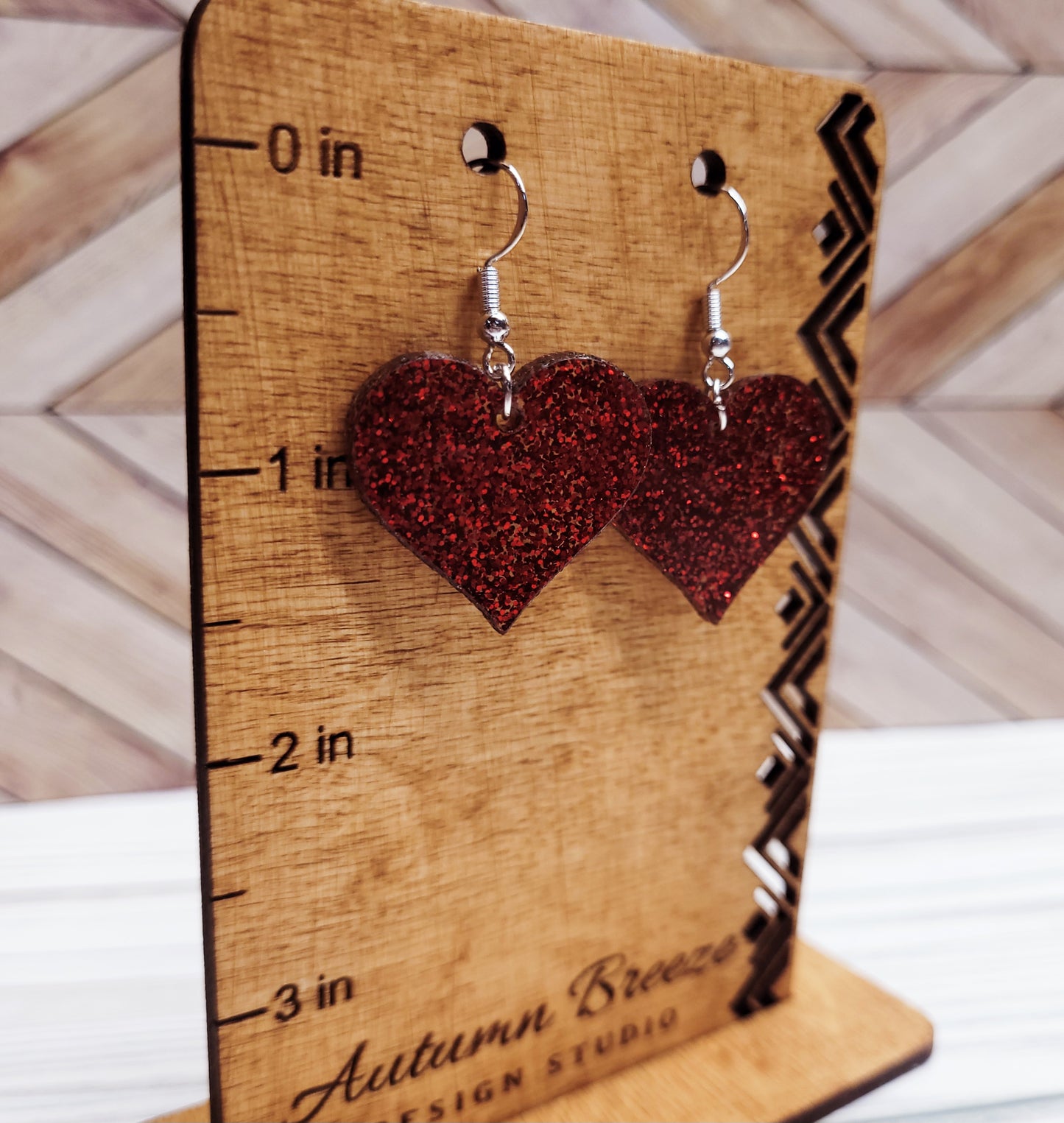 Three different Heart Acrylic earrings