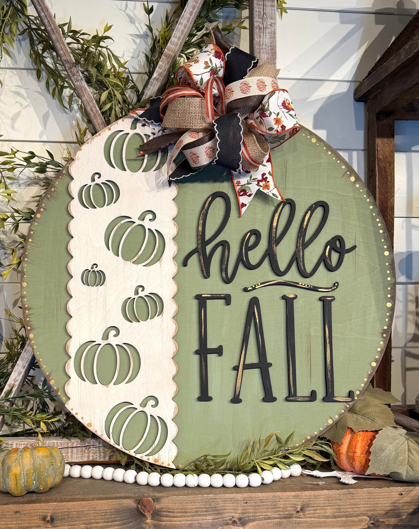 Hello Fall Round Door Sign DIY Kit