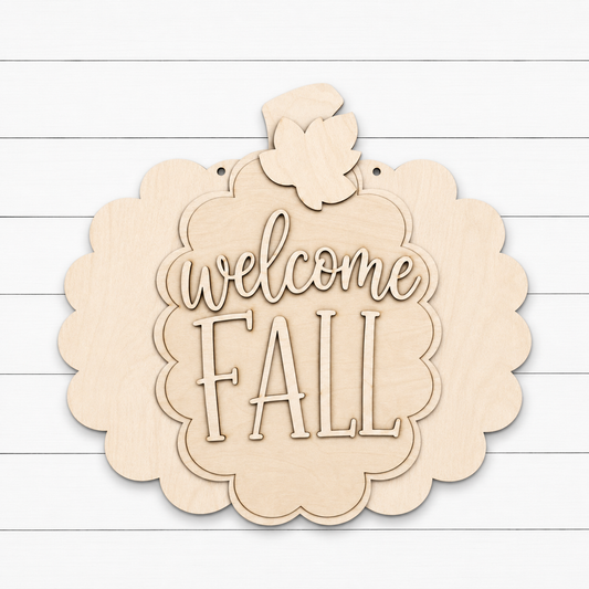 DIY Welcome Fall Scalloped Pumpkin